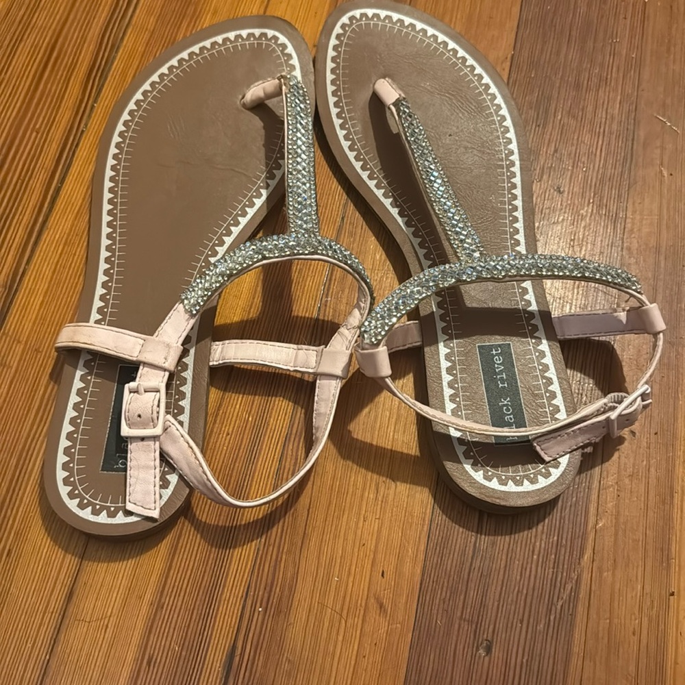 Black rivet sandals